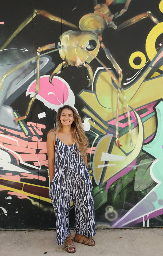 Sarrita King | Jumpsuit | Slither | Blak & White