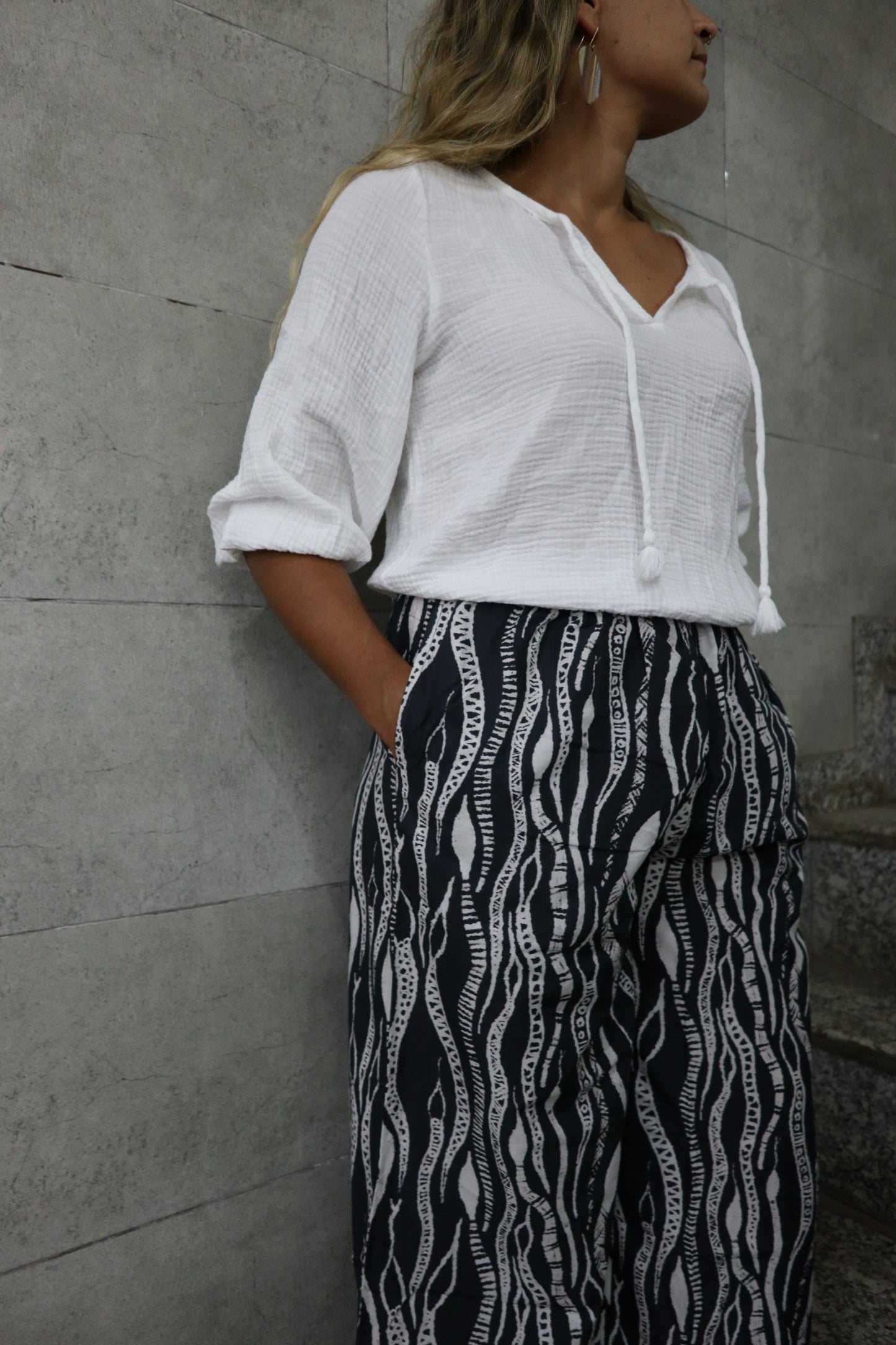 Sarrita King | Pants | Slither Blak & White