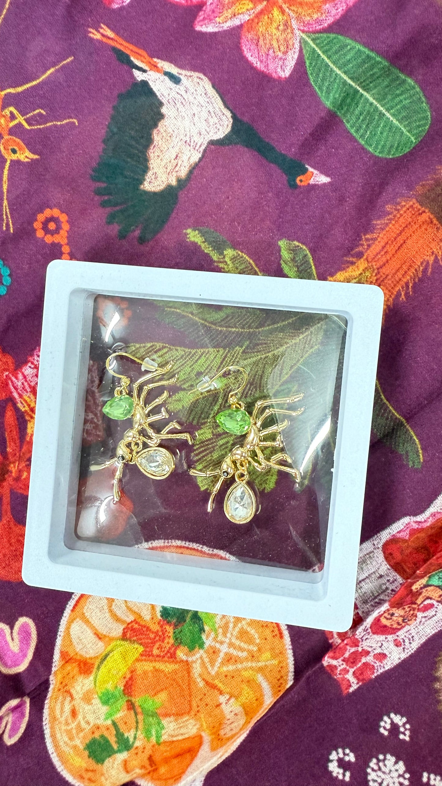 Green ant earrings