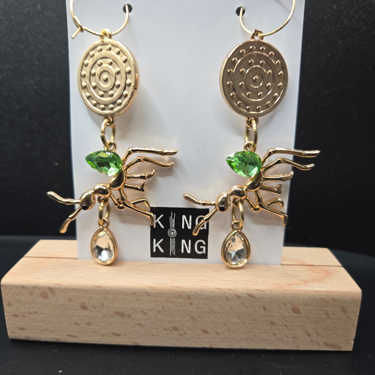 Green ant earrings