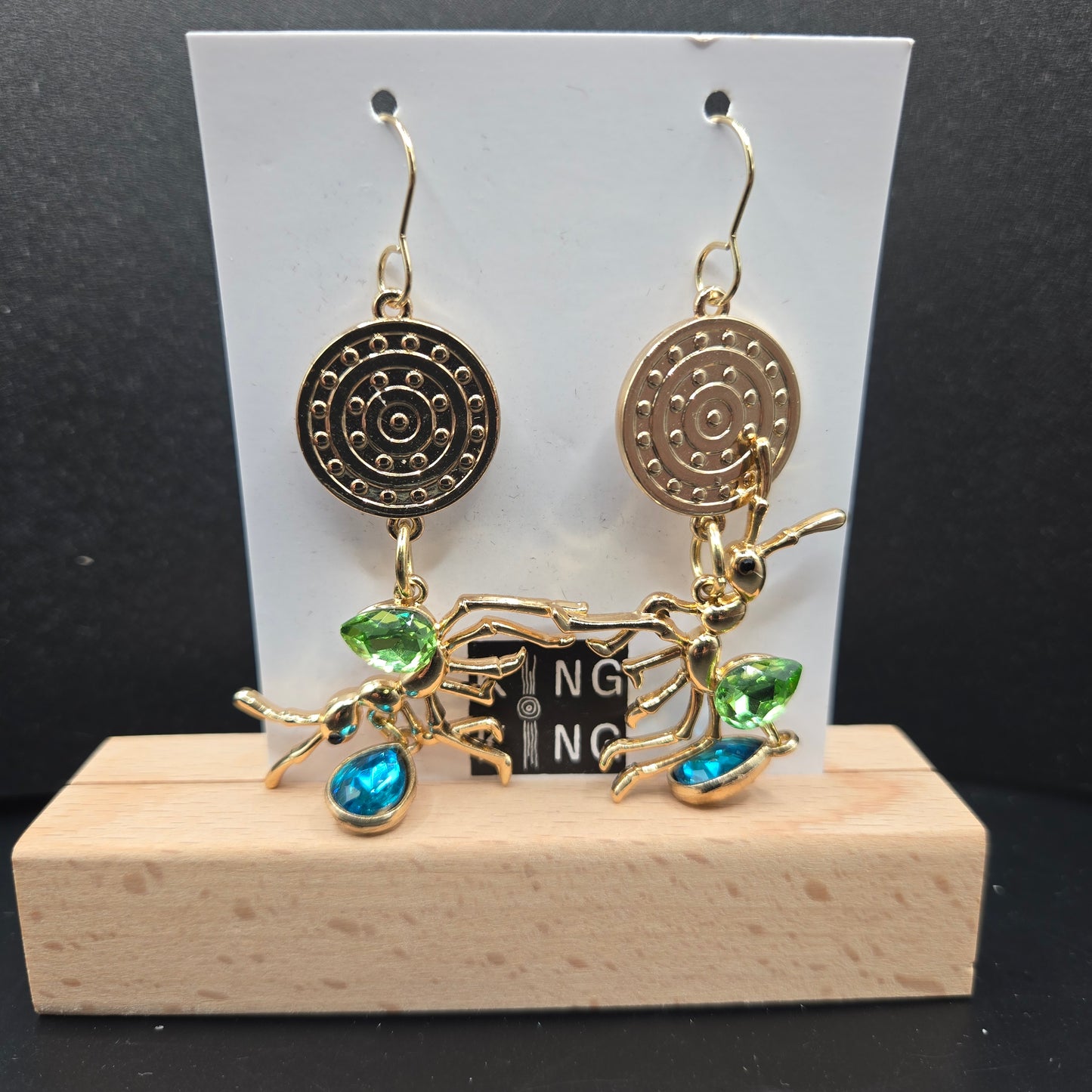 Green ant earrings