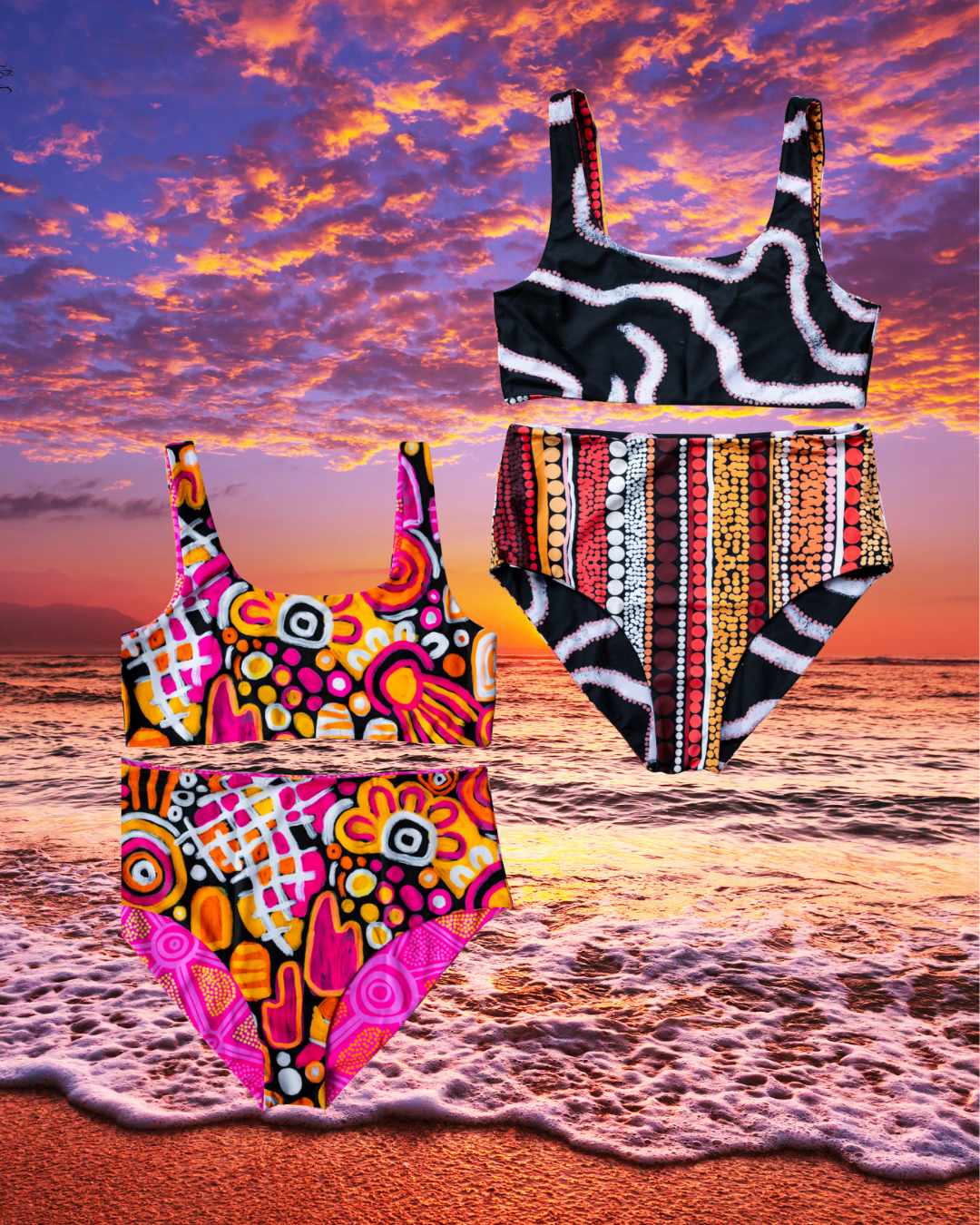 Reversible High Waist Bikini Set