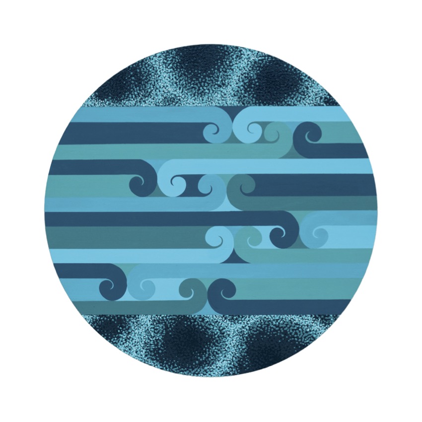 Ki Uta Ki Tai (From Mountains to the Sea) – Blue Art Print