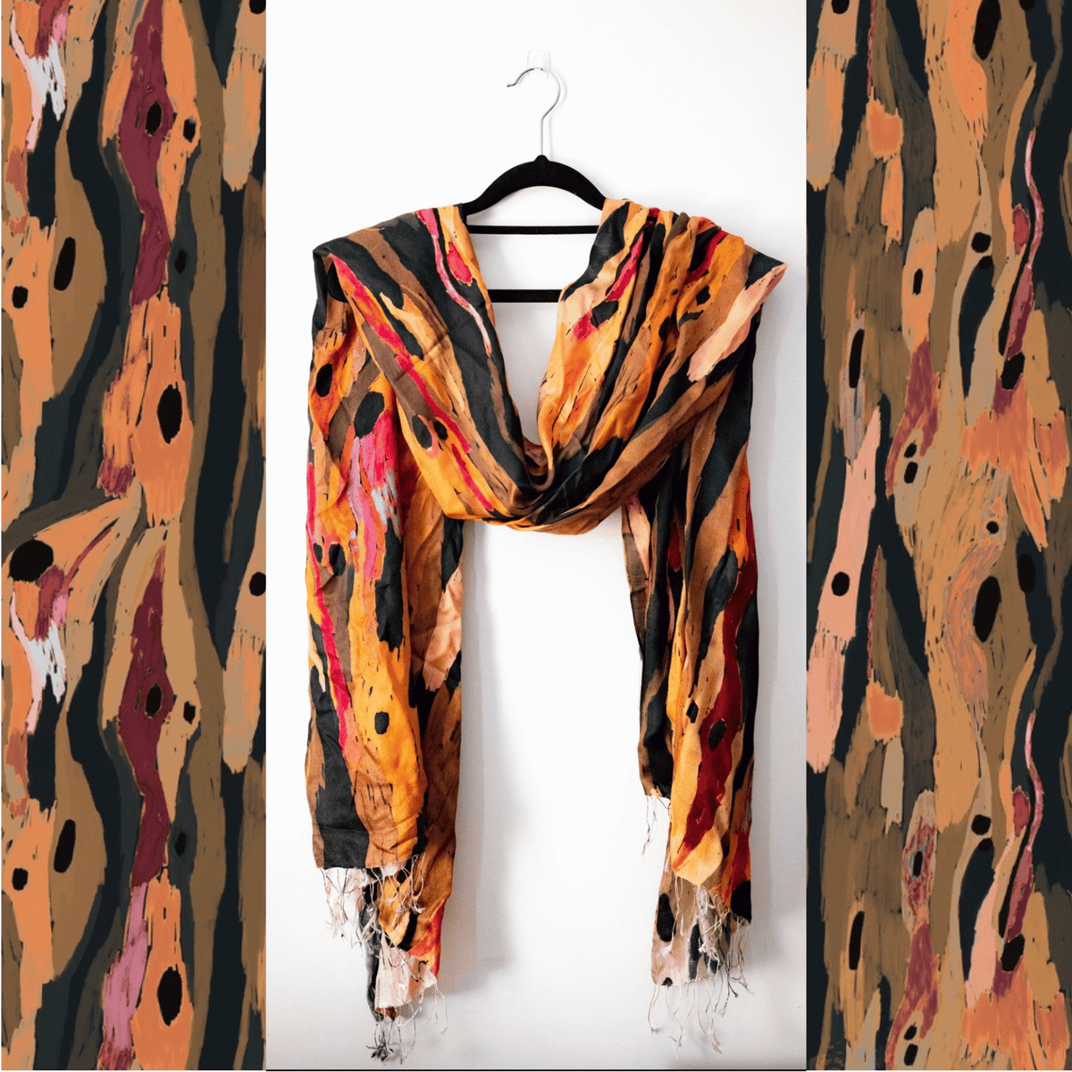 Mulberry Silk Scarf - Eucalyptus Bark