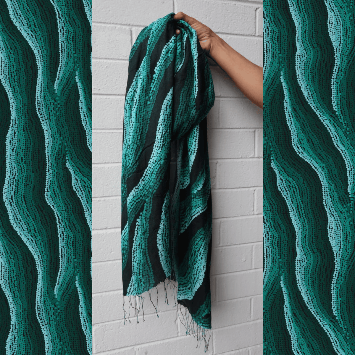 Mulberry Silk Scarf - Shifting Sands Turquoise