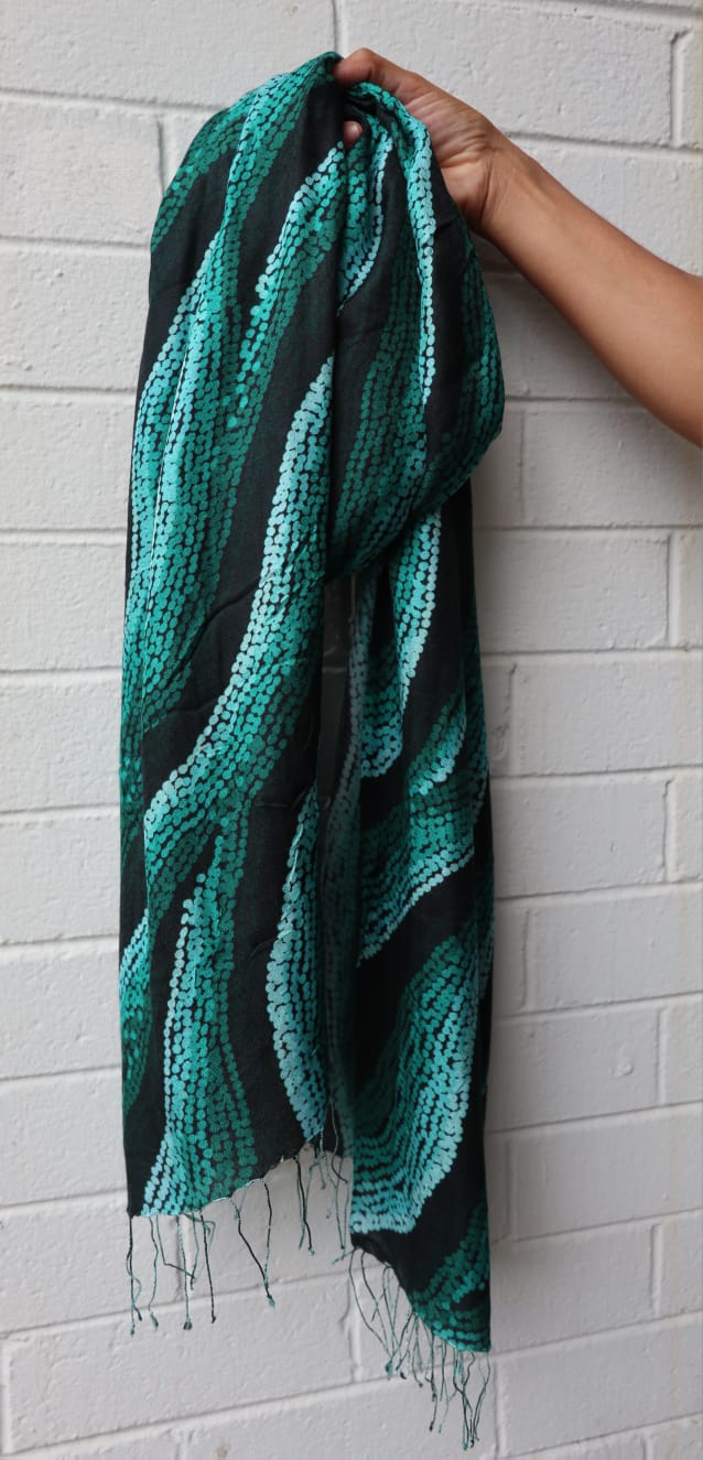 Mulberry Silk Scarf - Shifting Sands Turquoise