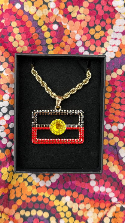 Aboriginal flag necklace