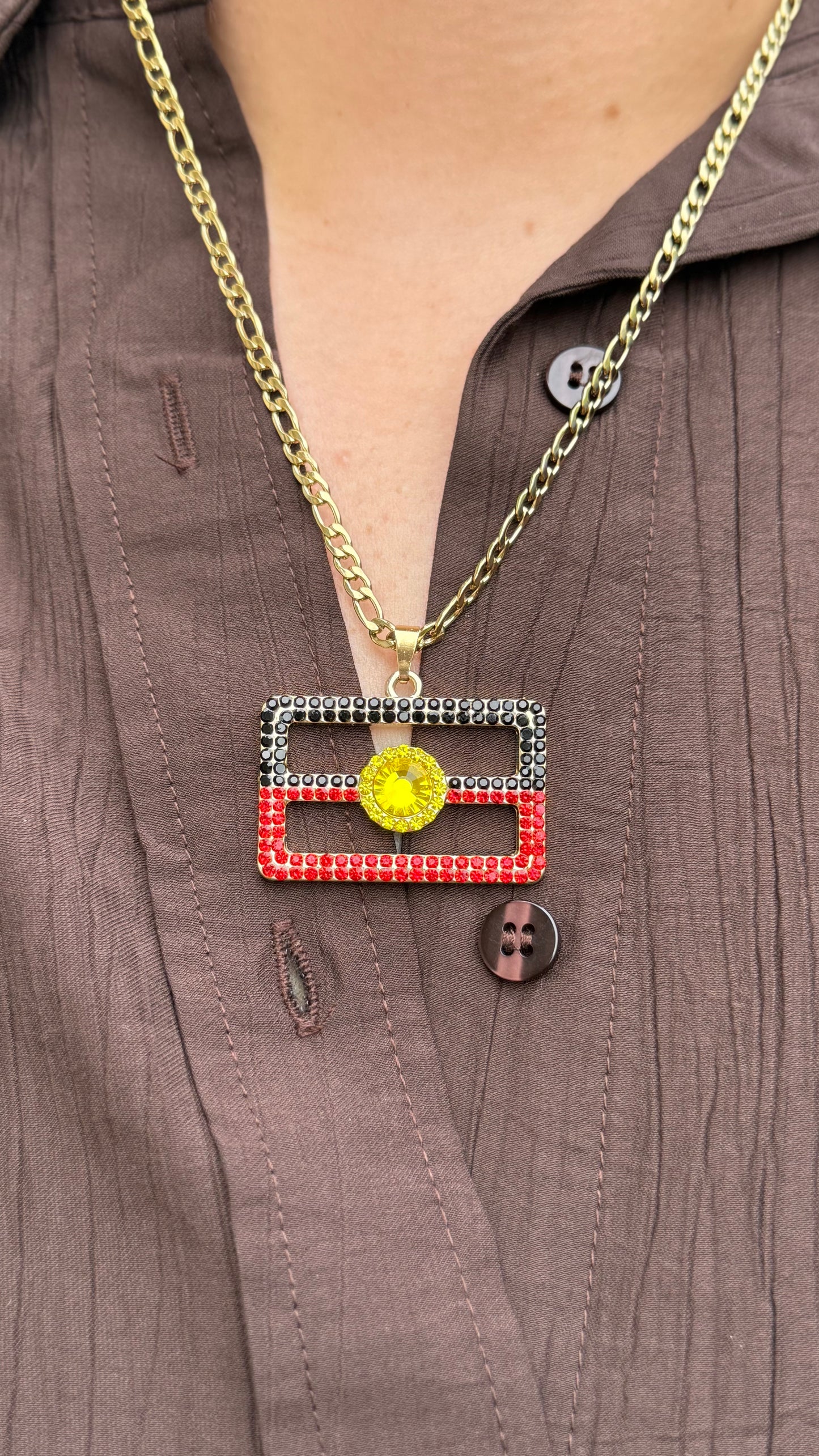 Aboriginal flag necklace