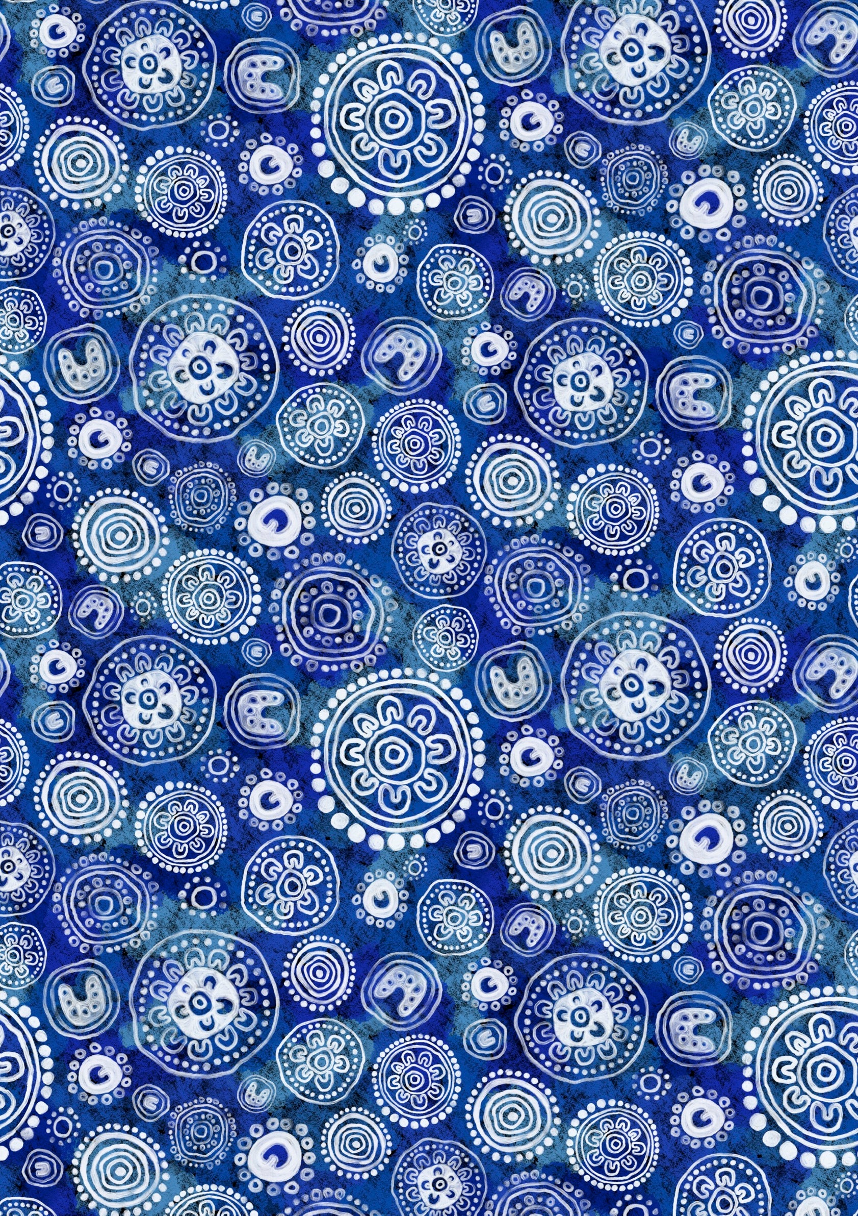 Blue Camps – Aboriginal Art Print