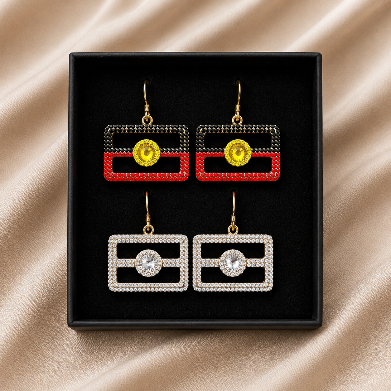 Aboriginal flag earrings