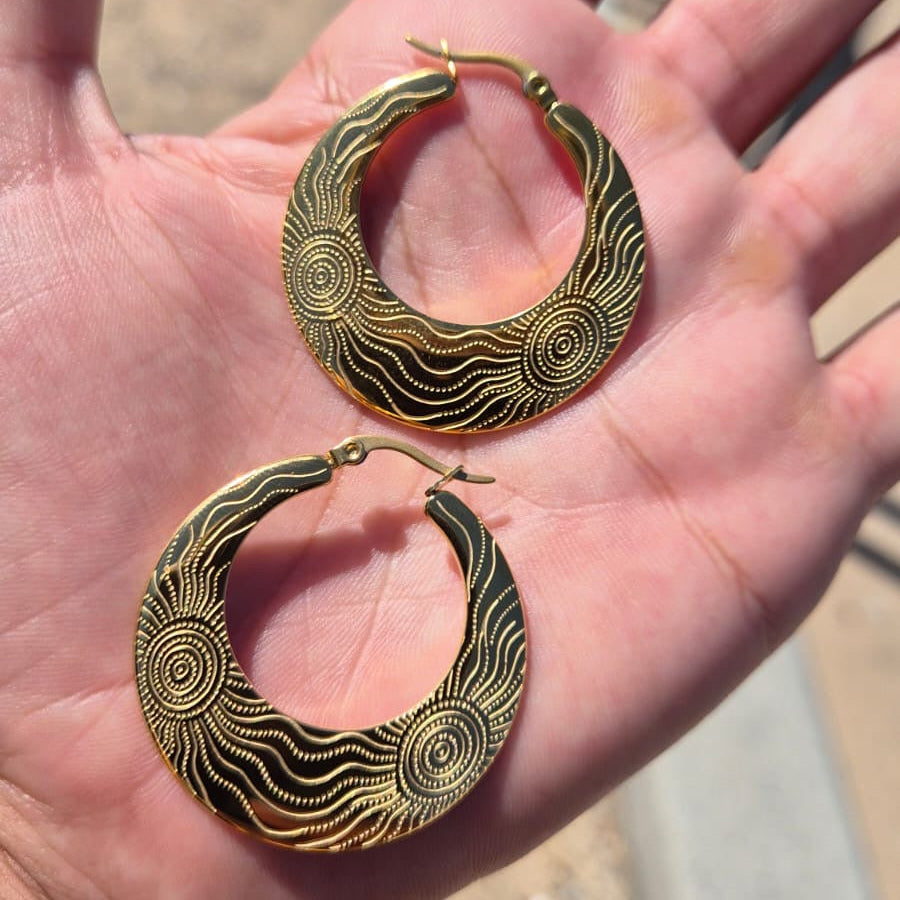 Gold Flat hoops