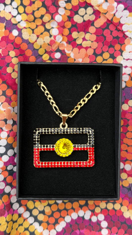 Aboriginal flag necklace