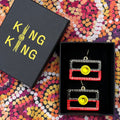 Aboriginal Flag Crystal Earrings – Statement Earrings