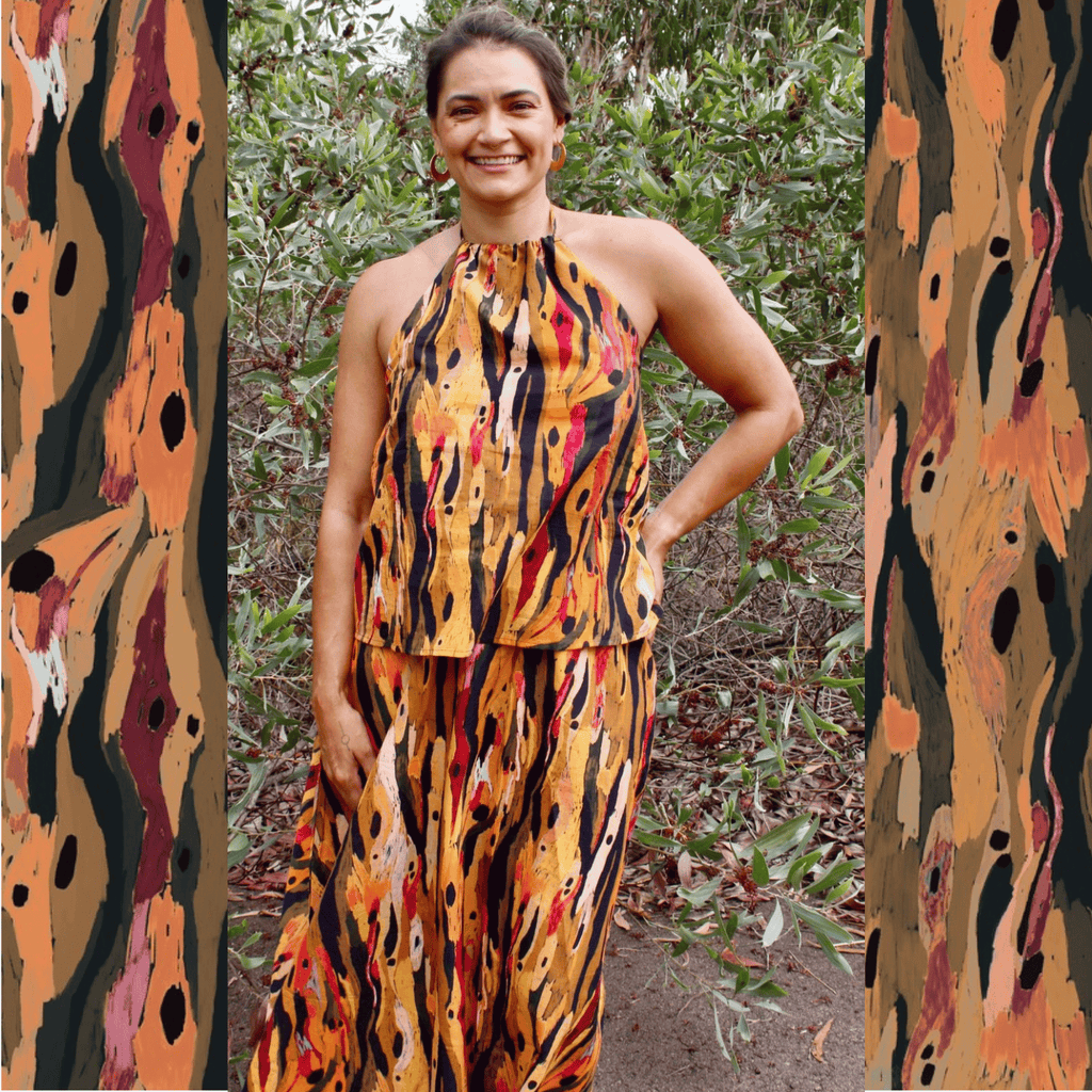 The Maggie halter top - Eucalyptus Bark