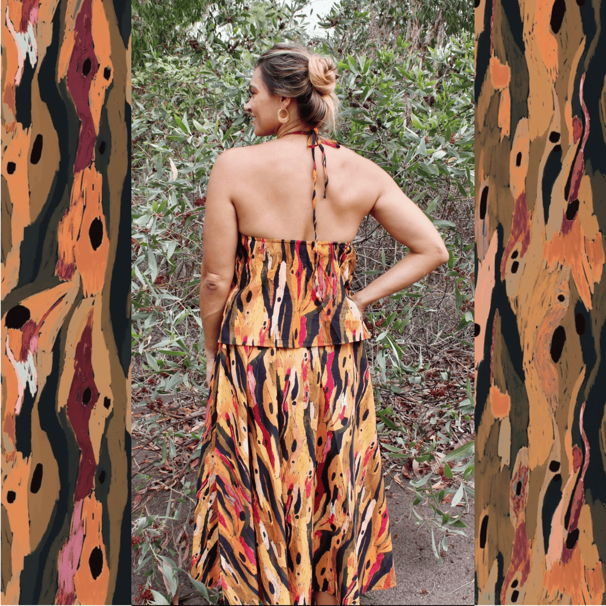 The Maggie halter top - Eucalyptus Bark
