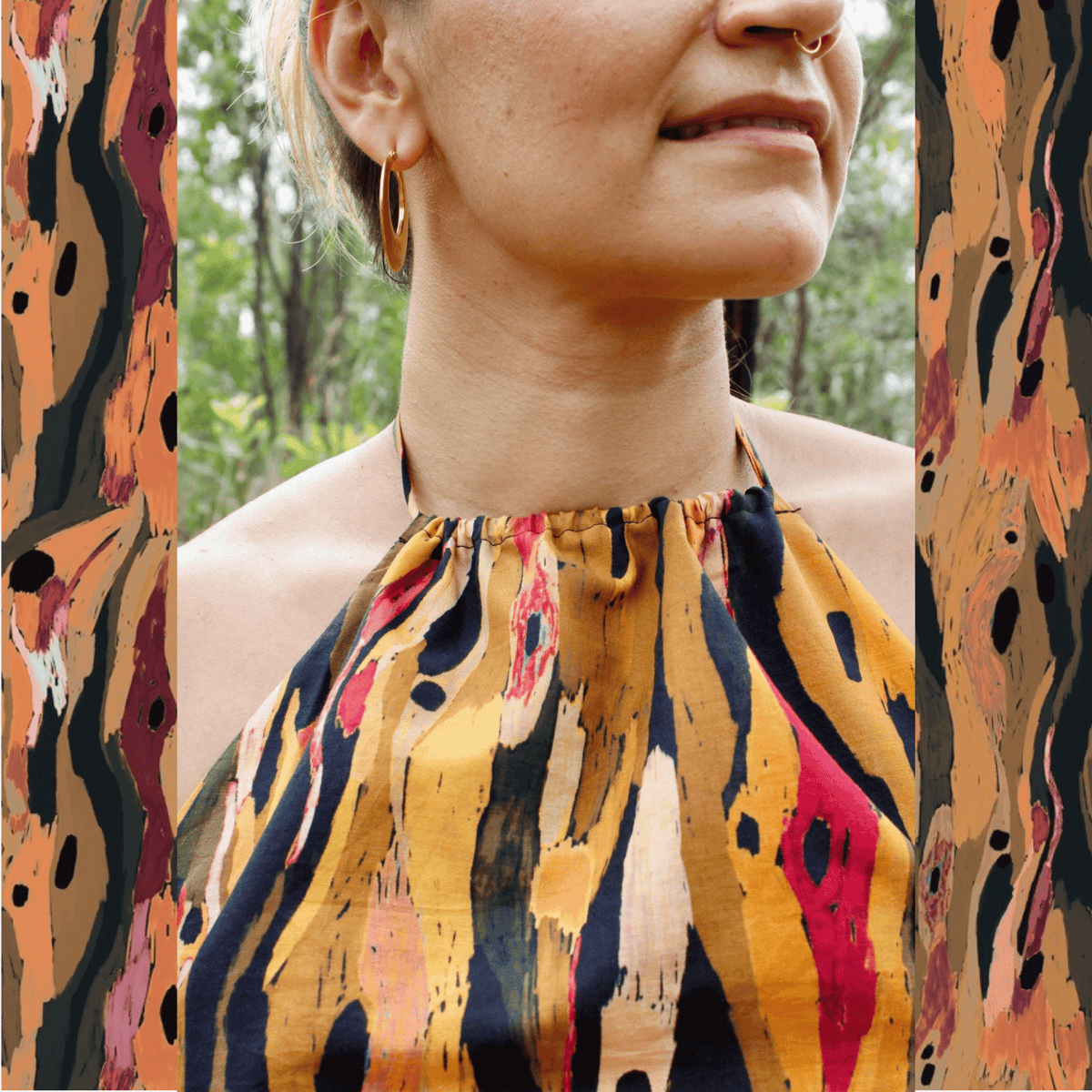 The Maggie halter top - Eucalyptus Bark