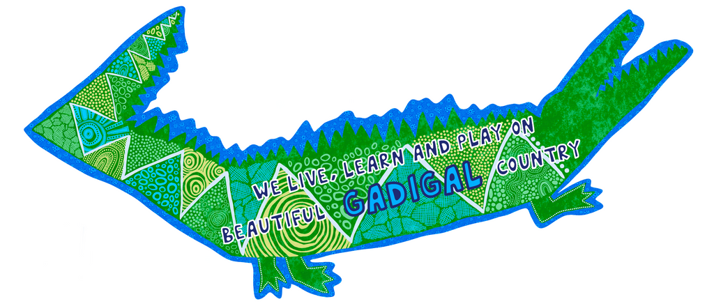 Croc Live, Learn and Play Decal – Aboriginal Wall Art