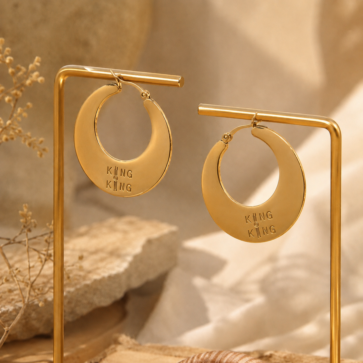Gold Flat hoops
