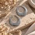 Crescent hoop earrings - Silver