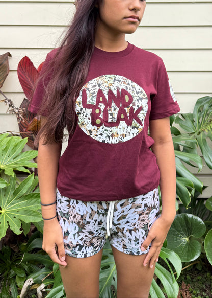 Land Blak burgandy camo tee