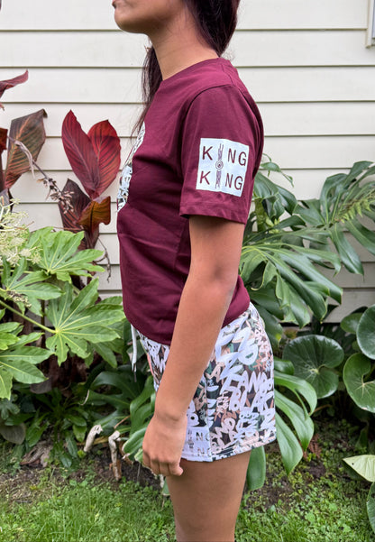 Land Blak burgandy camo tee