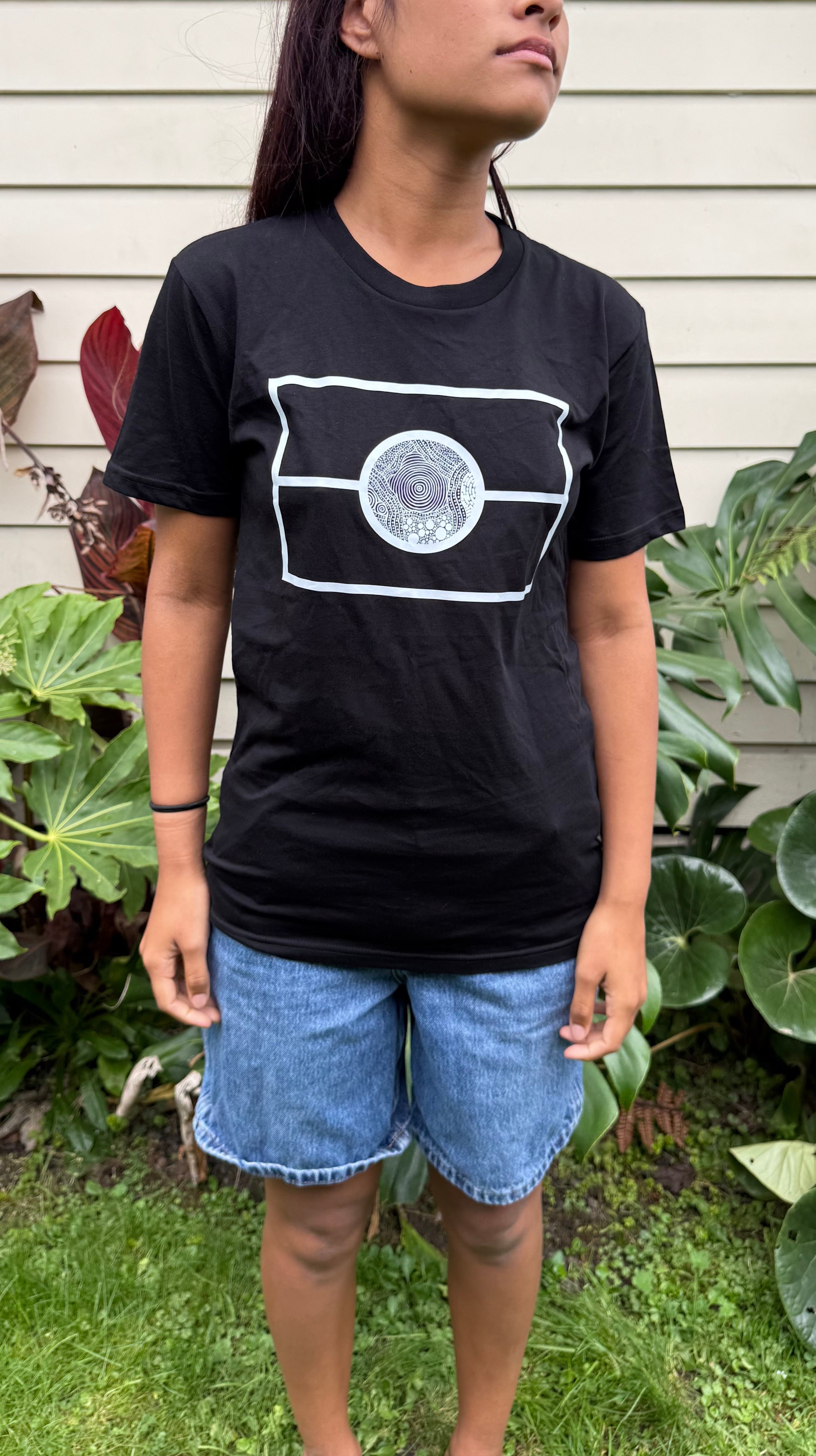 Aboriginal Art Flag Graphic Unisex T-Shirt – Black