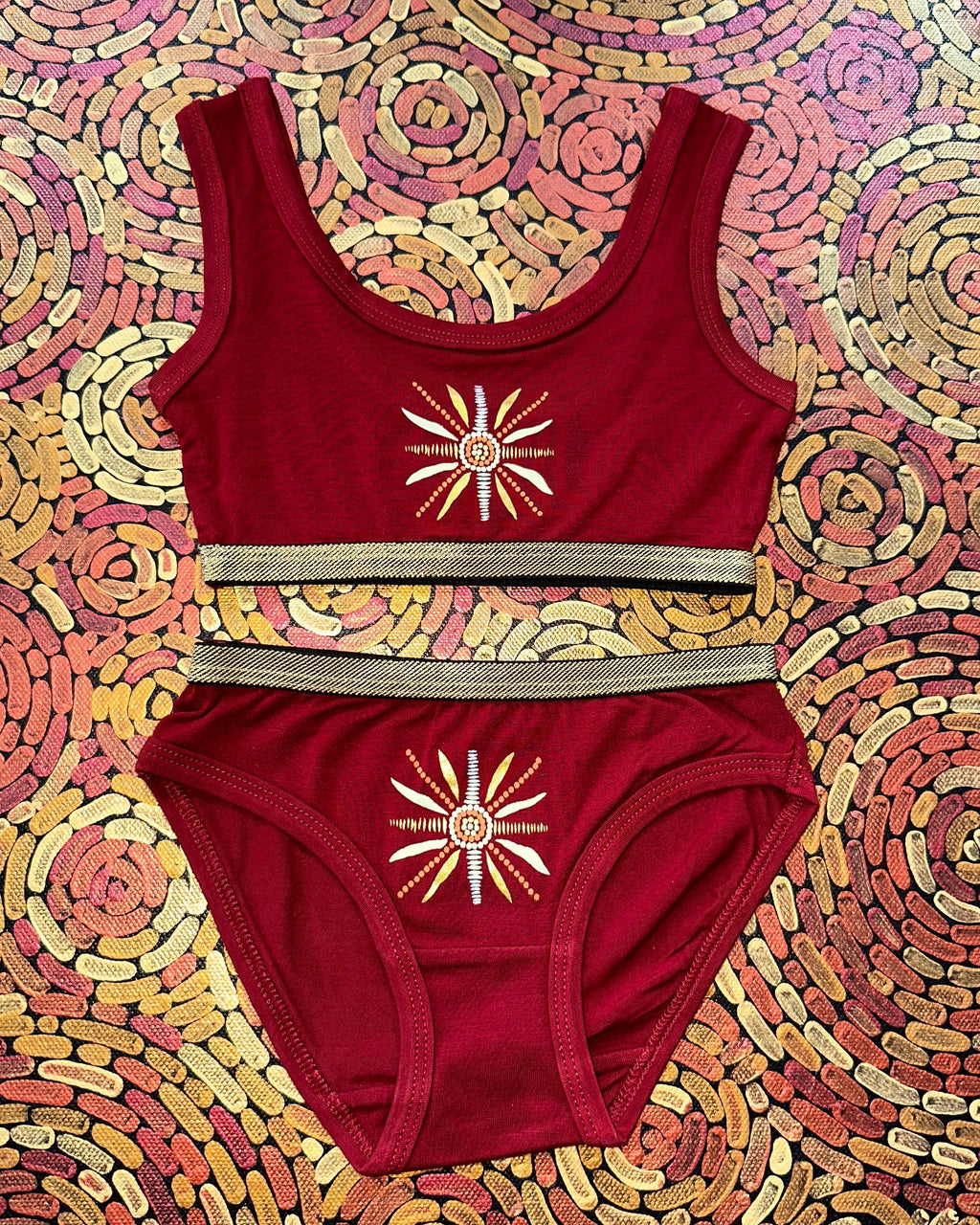 'Sun' | Girl Crop & Brief Set | Maroon