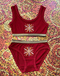 'Sun' | Girl Crop & Brief Set | Maroon