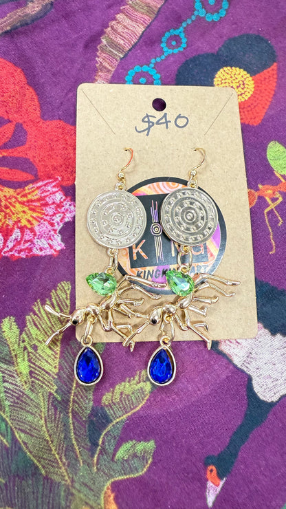 Green ant earrings
