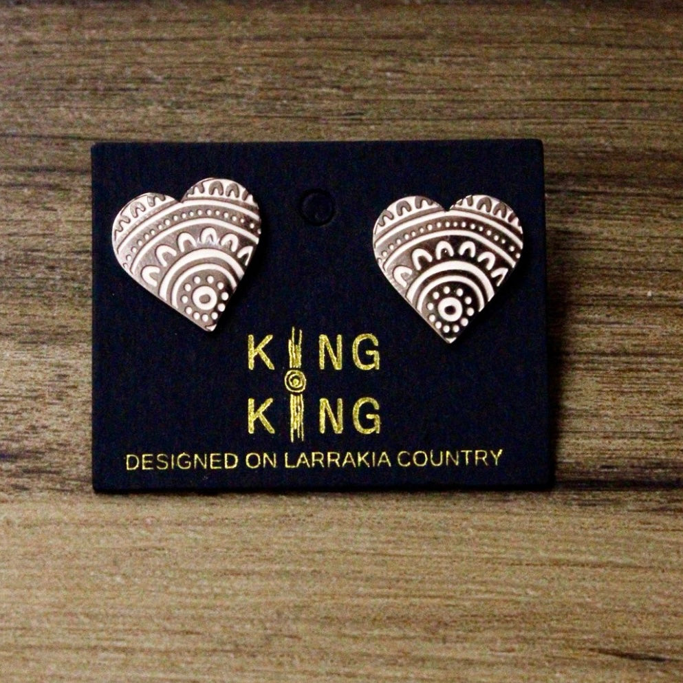 Heart studs - Rose gold