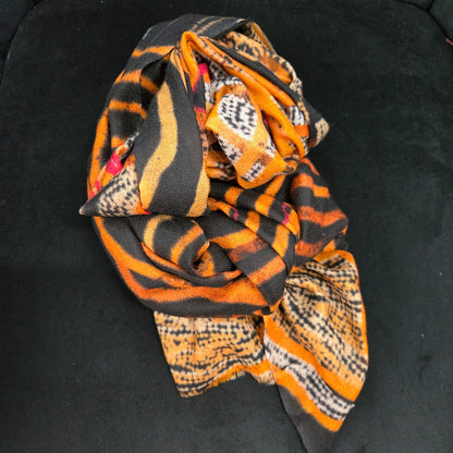 Aboriginal art by Sarrita King on a cashmere wool scarf