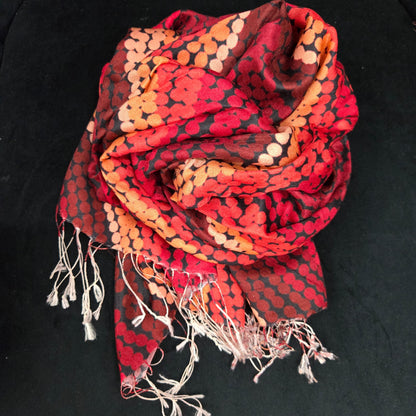 Aboriginal art by Tarisse King on a mulberry silk scarf