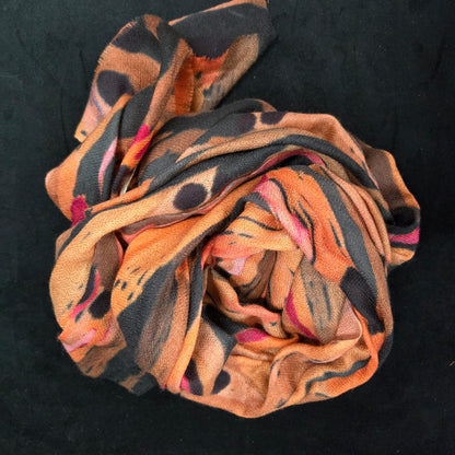 Aboriginal art by Tarisse King on a cashmere wool scarf
