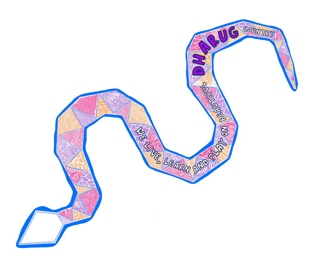 Snake Live, Learn and Play Decal – Aboriginal Wall Art