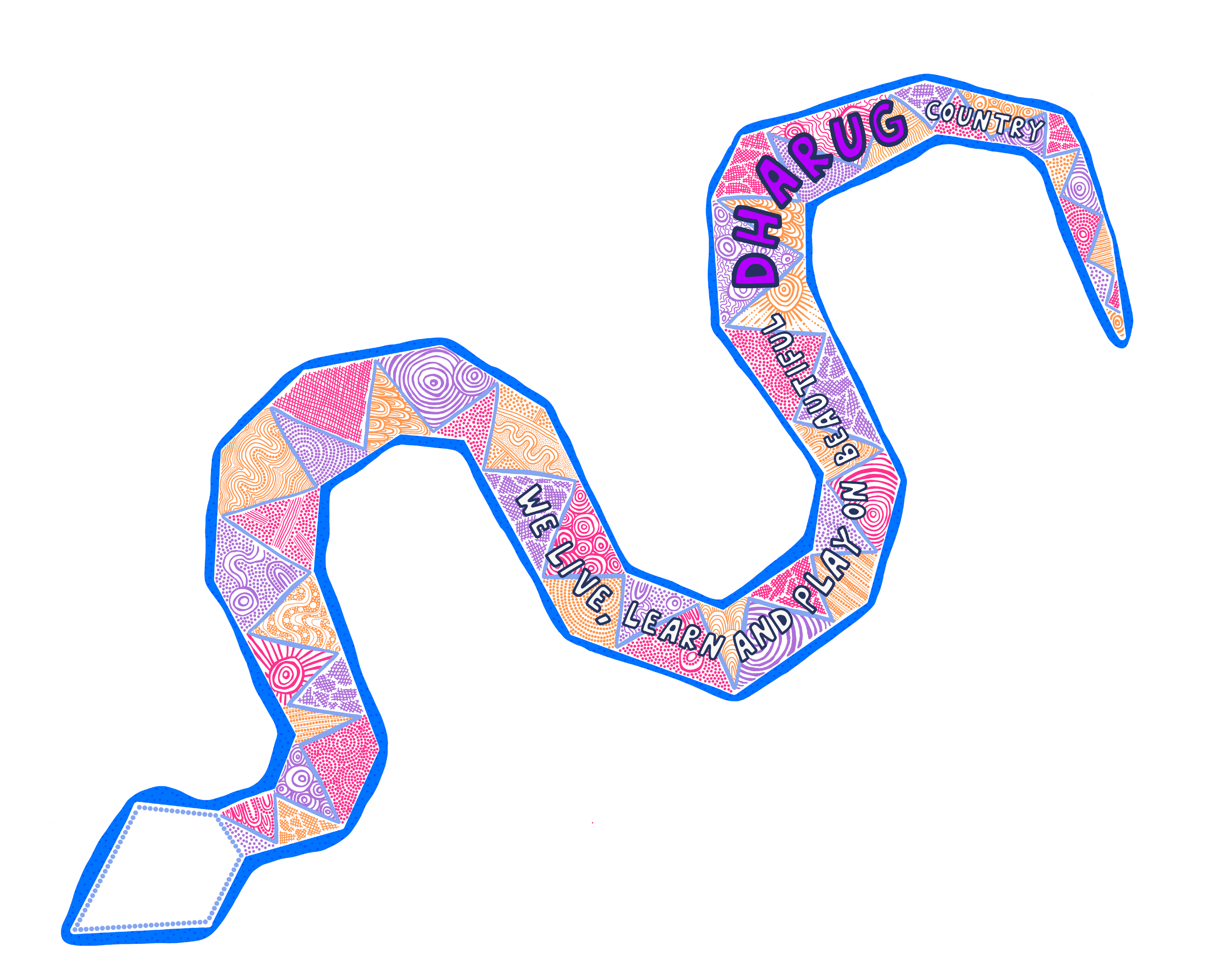 Snake Live, Learn and Play Decal – Aboriginal Wall Art