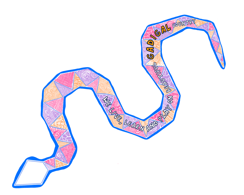 Snake Live, Learn and Play Decal – Aboriginal Wall Art