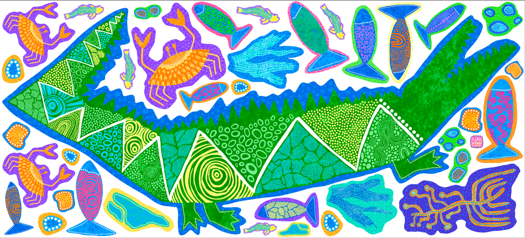 Croc Aboriginal Wall Decal Set – Indigenous Art