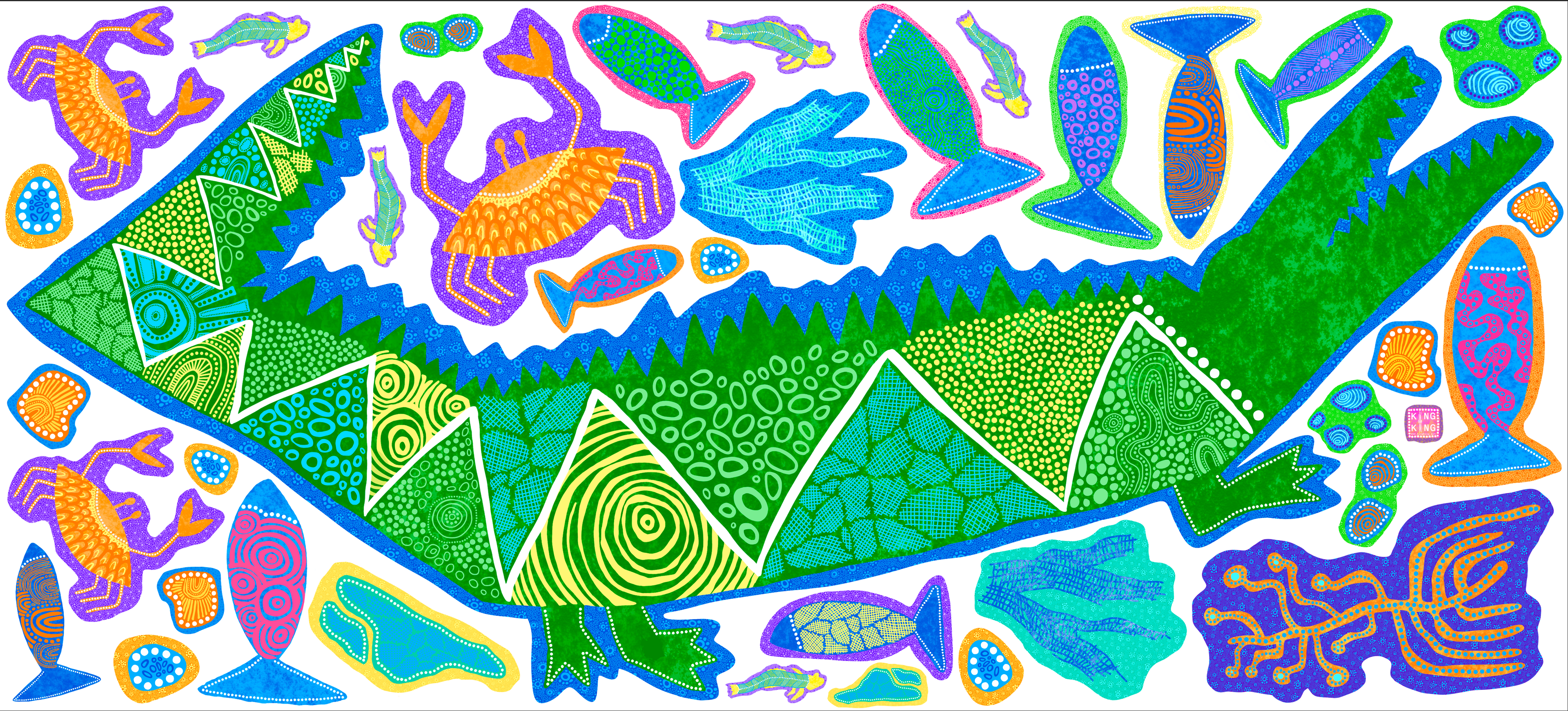 Croc Aboriginal Wall Decal Set – Indigenous Art