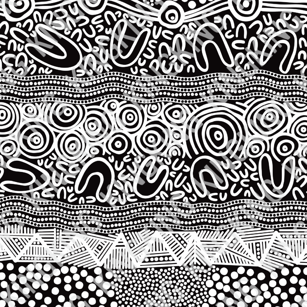 Layered land Aboriginal artwork 