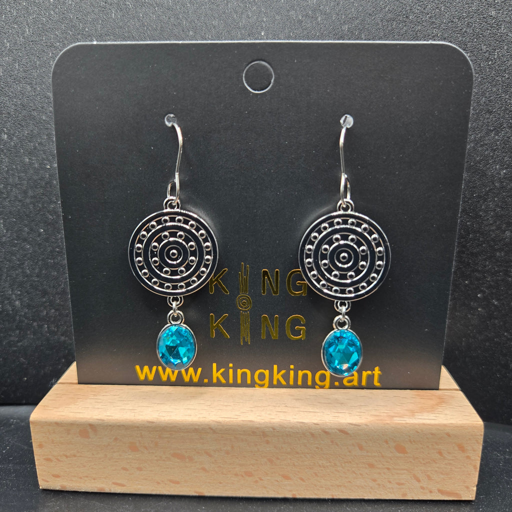Campsite Aboriginal Art Crystal Earrings