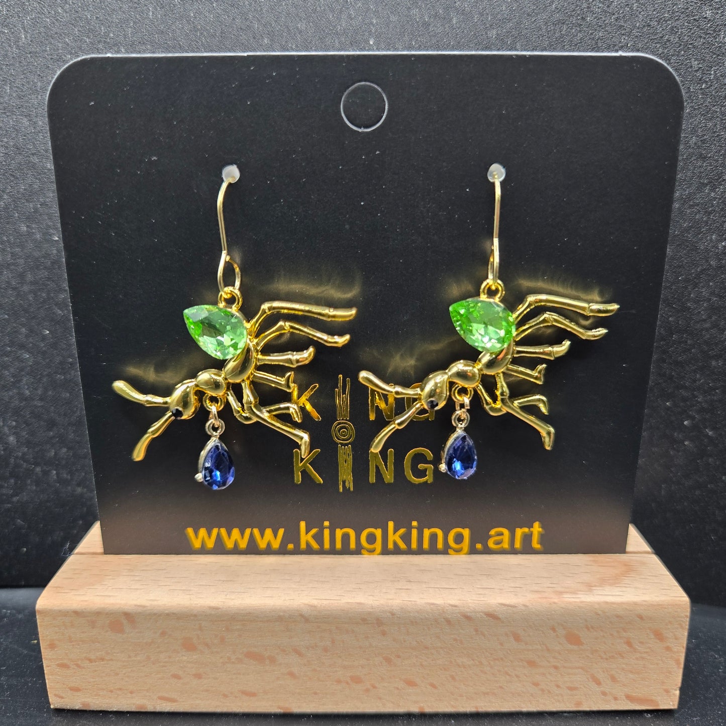 Green ant earrings