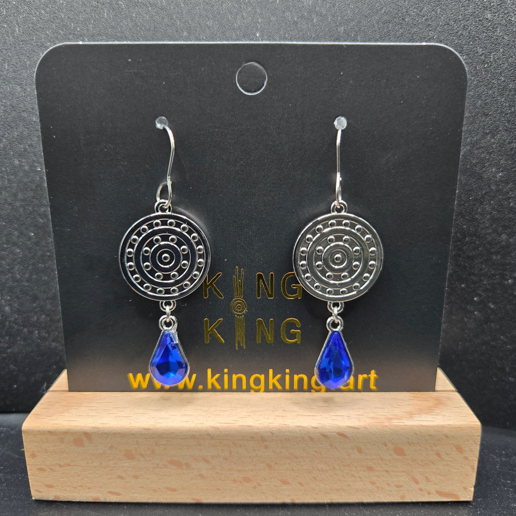 Campsite Aboriginal Art Crystal Earrings