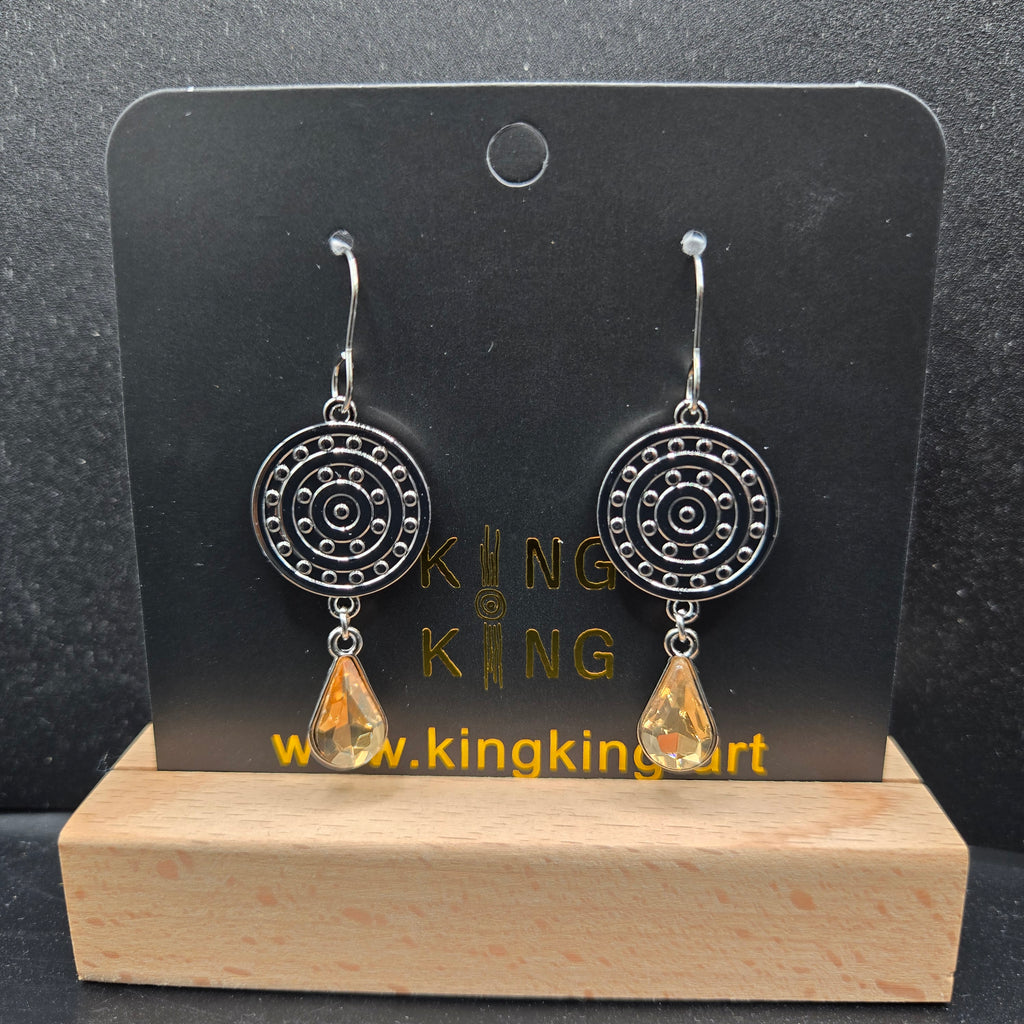 Campsite Aboriginal Art Crystal Earrings