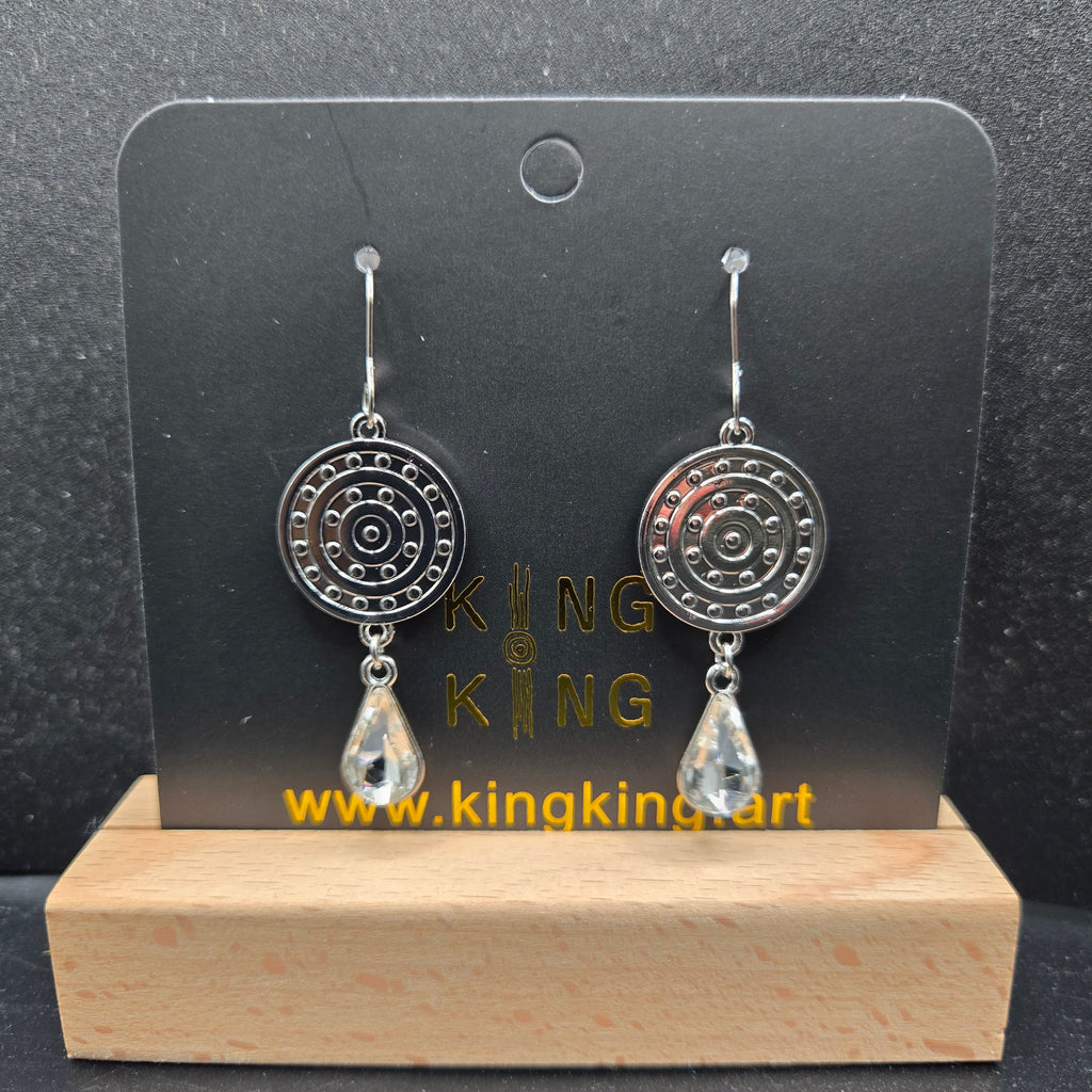 Campsite Aboriginal Art Crystal Earrings