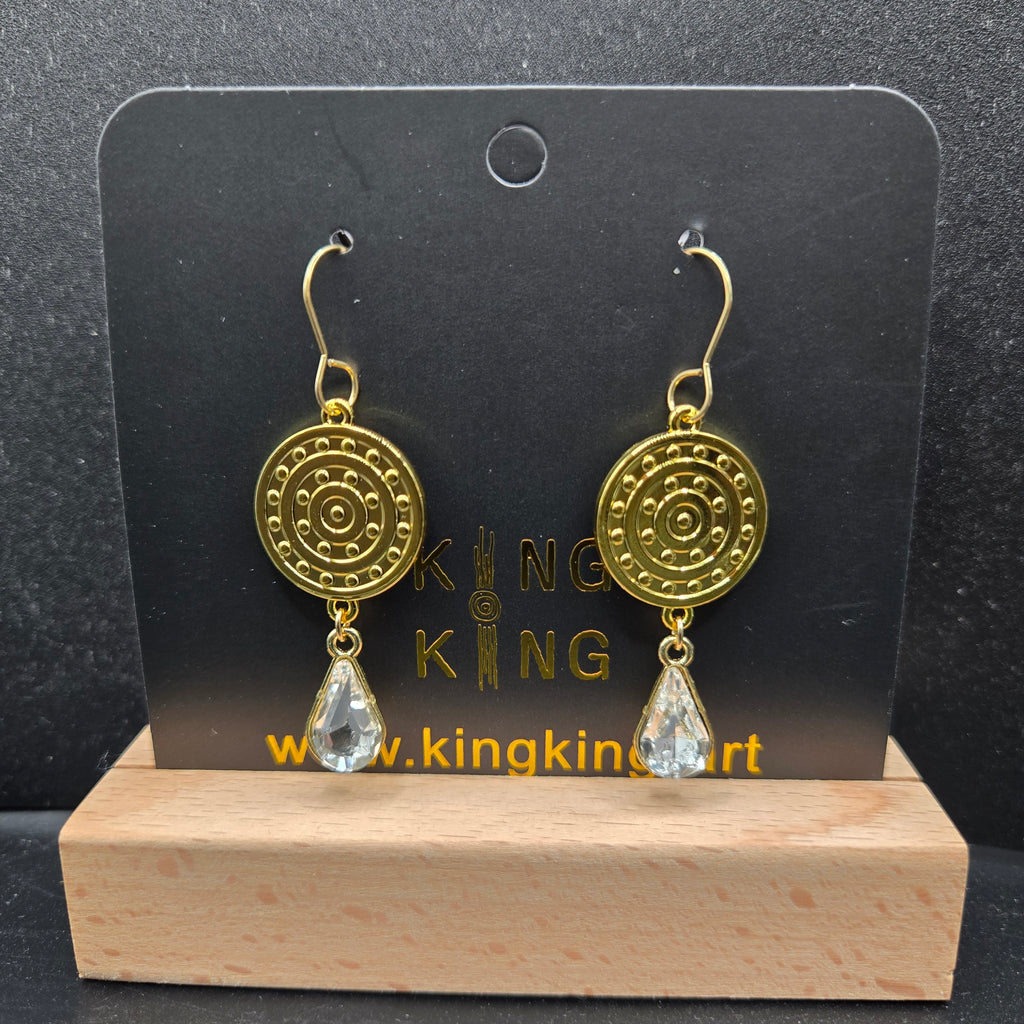 Campsite Aboriginal Art Crystal Earrings