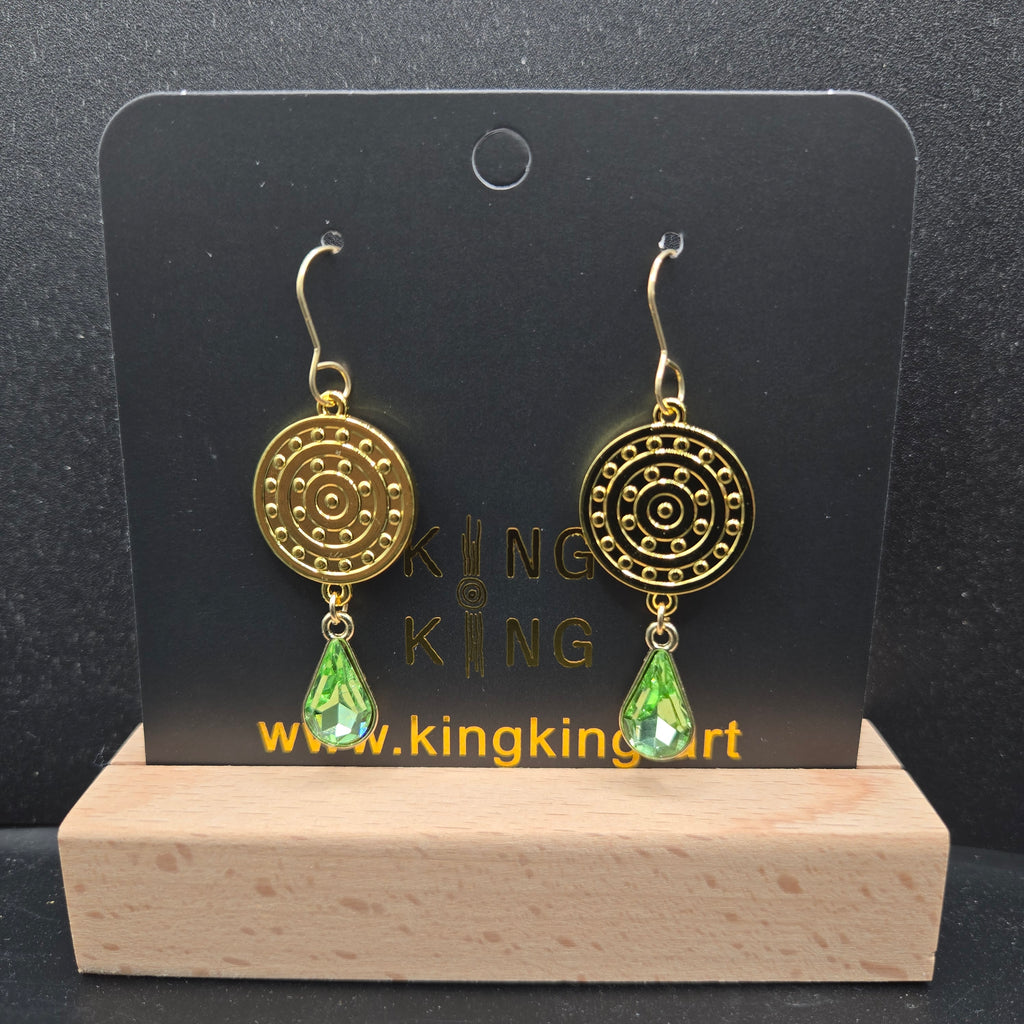 Campsite Aboriginal Art Crystal Earrings