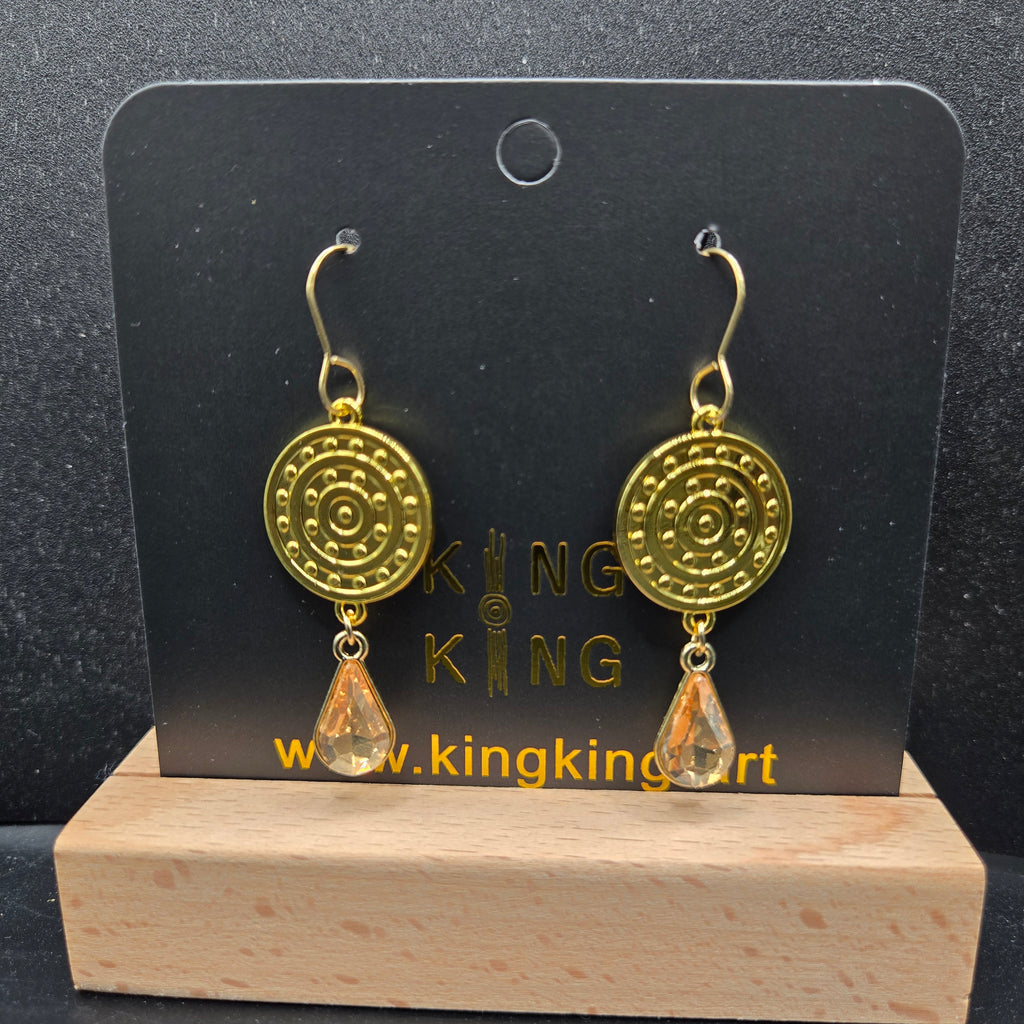 Campsite Aboriginal Art Crystal Earrings