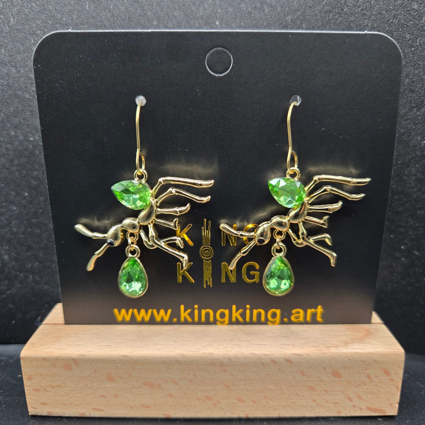 Green ant earrings