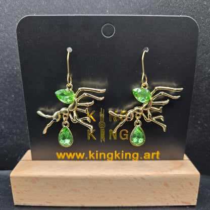 Green ant earrings