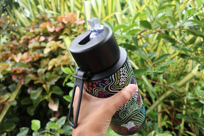 Tracking 1L Water Bottle – Aboriginal Art